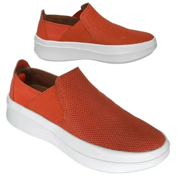 Gentle Souls by Kenneth Cole Rosette Orange Leather Slip-On Womens Sneakers - Picture 14 of 16